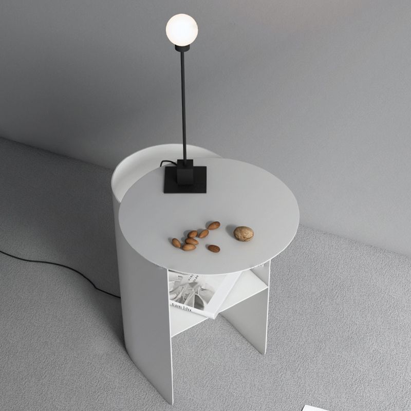 Mid-Century Modern Iron Coffee Table Pedestal Cocktail Table for Living Room