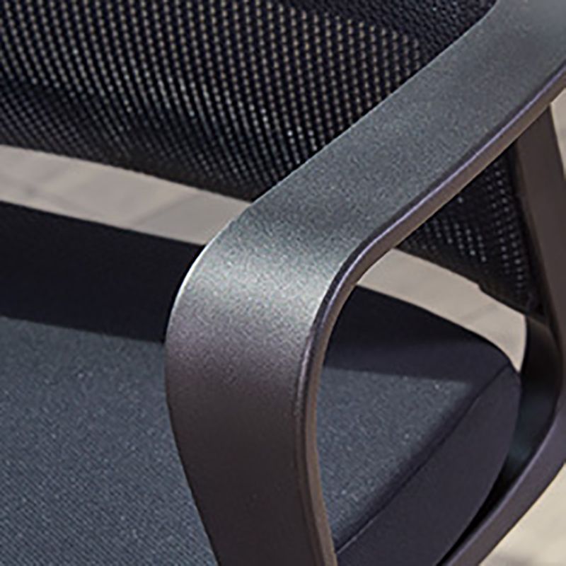 Modern Fixed Arms Chair Height-adjustable Office Chair with Wheels