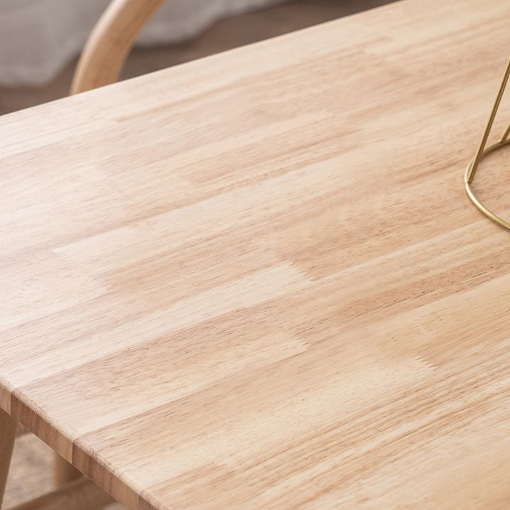 Minimalist Style Solid Wood Dining Room Set with Traditional Height Table and 4 Legs Base