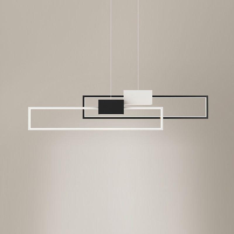 Zeitgenössischer Stil Rechteckform Island Lichter Metal 4 Licht Island Leuchten