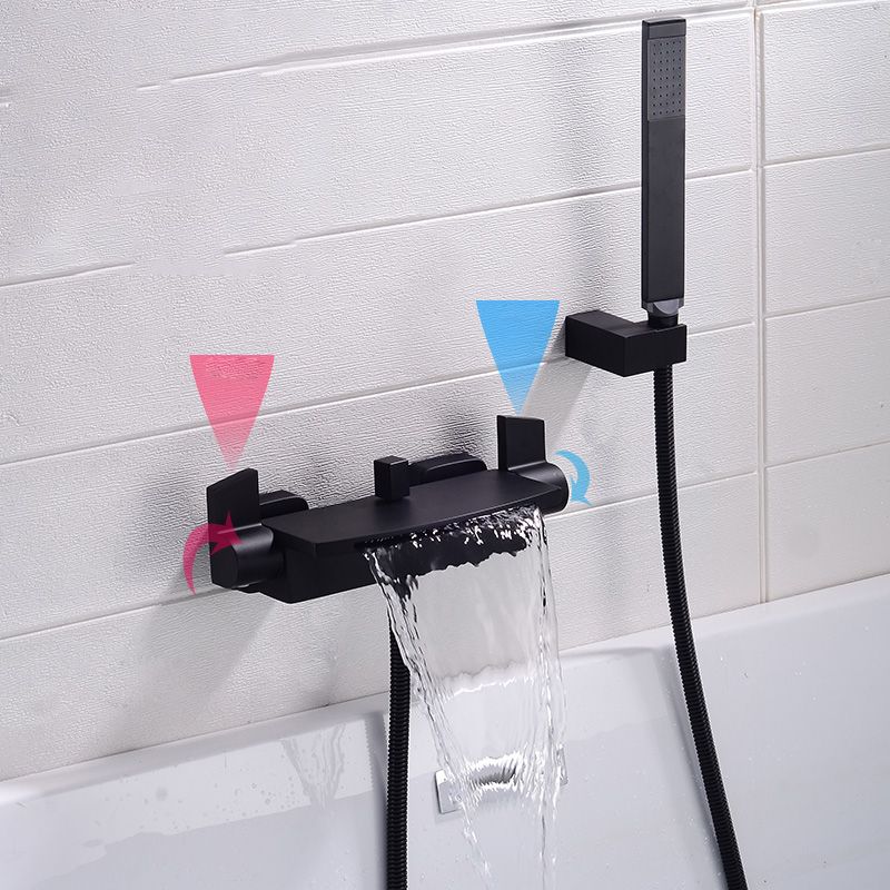 Modern Bathroom Faucet Two Handle Copper Wall Mounted Bath Faucet Trim