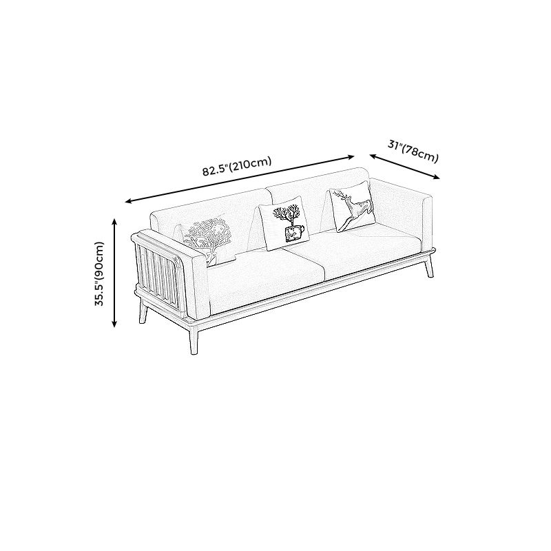 Linen Cushions Modern Sofa 31"W Square Arm Sofa for Living Room