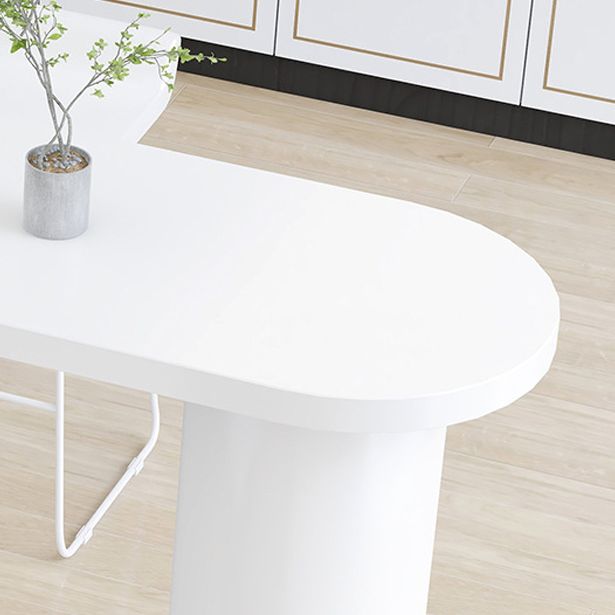Industrial Style White Bar Table Wood Specialty Top Bistro Table for Living Room