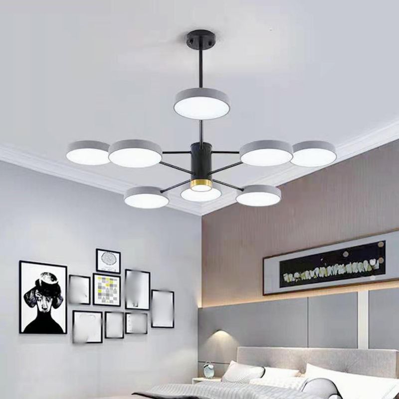 Metal Circles Pendant Lighting Fixture Minimalist Style LED Chandelier Lighting