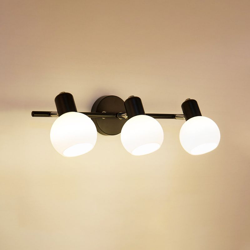 White Glass Bubble Wall Mounted Vanity Lights Modern Style Wall Sconce Lighting