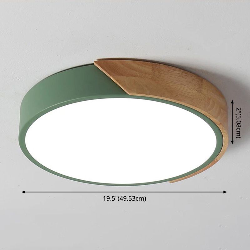 Nordic Houten Plafond Licht Moderne Minimalistische Macaron Creatieve Slaapkamer Woonkamer Kinderkamer Ronde Led lampen