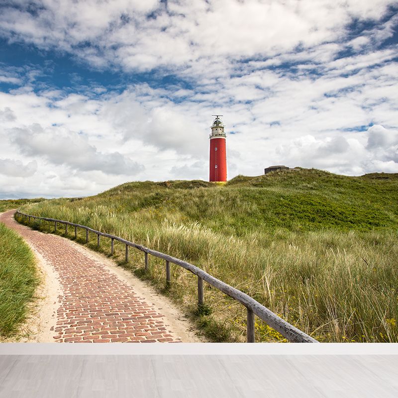 Stain-Proof Beacon Wall Mural Non-Woven Textured Nautical Wall Decor for Guest Room