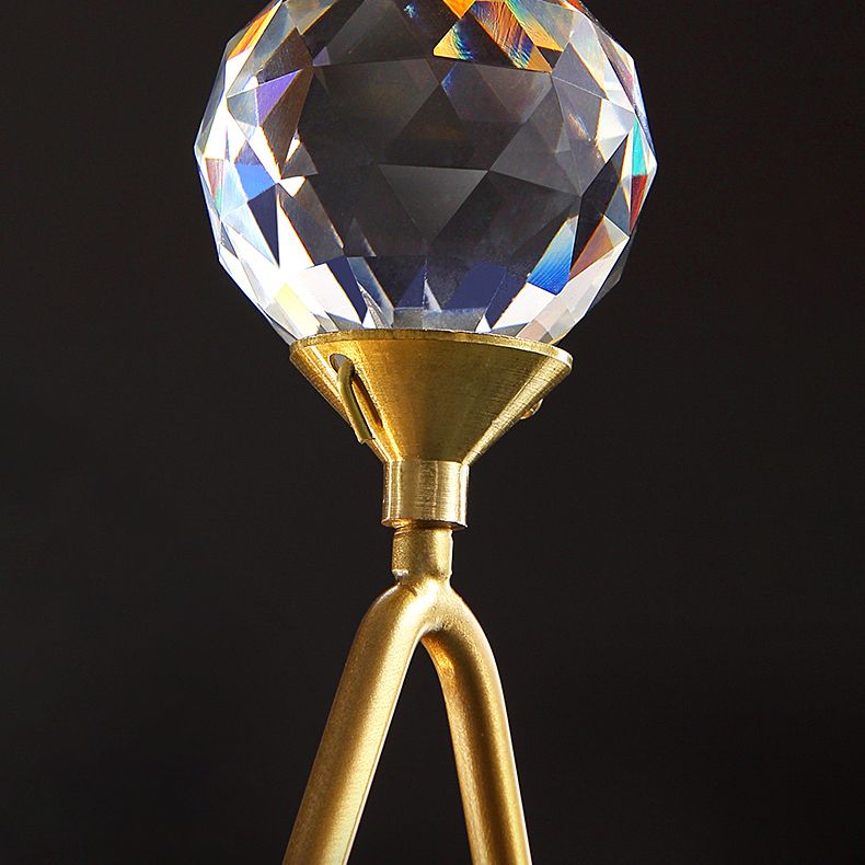 Brass Ball Shaped Wall Lighting Modern 1 Bulb Crystal Wall Mount Lamp for Bedroom