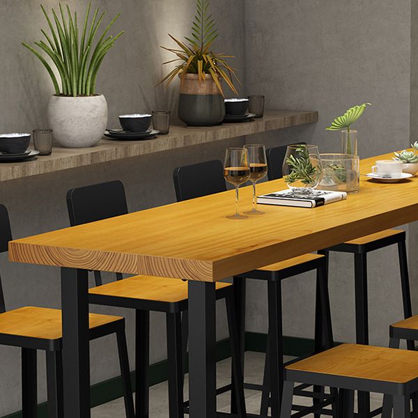 1/2/9 Pieces Industrial Pub Table Set Rectangle Bar Table and Armless Bar Stools