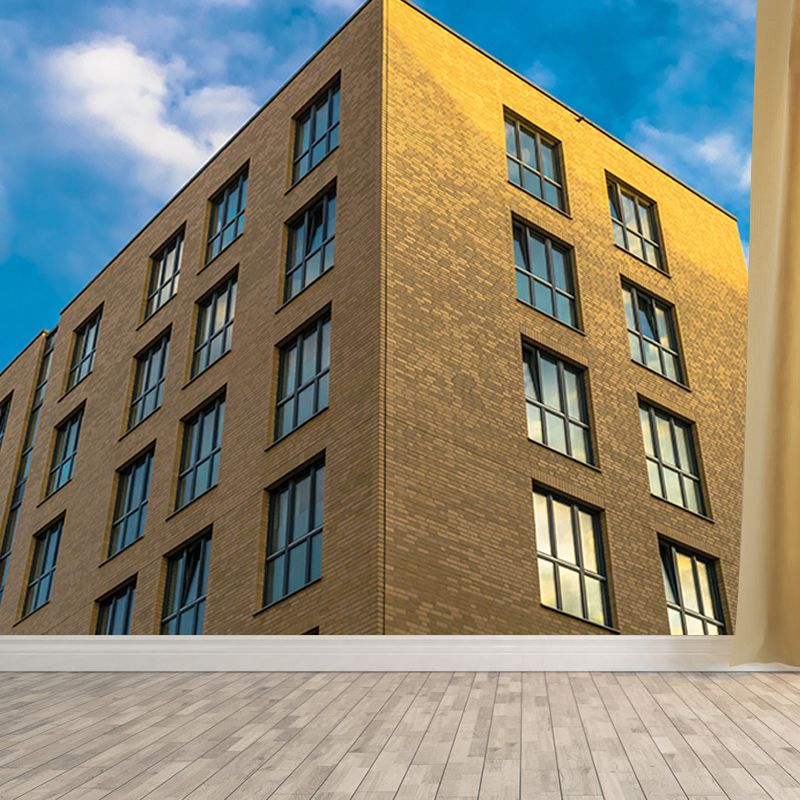 Stain-Resistant City Architecture Wall Covering for Meeting Room Decor