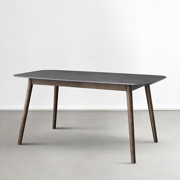 Mid-Century Modern Dining Table Sintered Stone Dining Table with 4 Legs