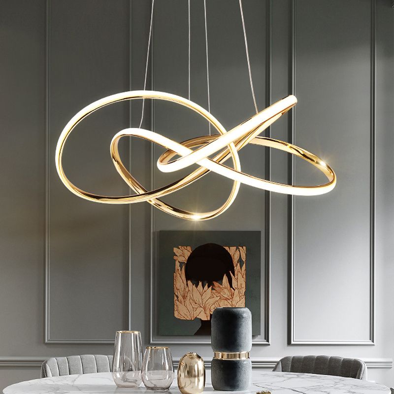 Modern Chandelier Light Fixtures Twist 1-Light Suspension Pendant Lamps for Living Room