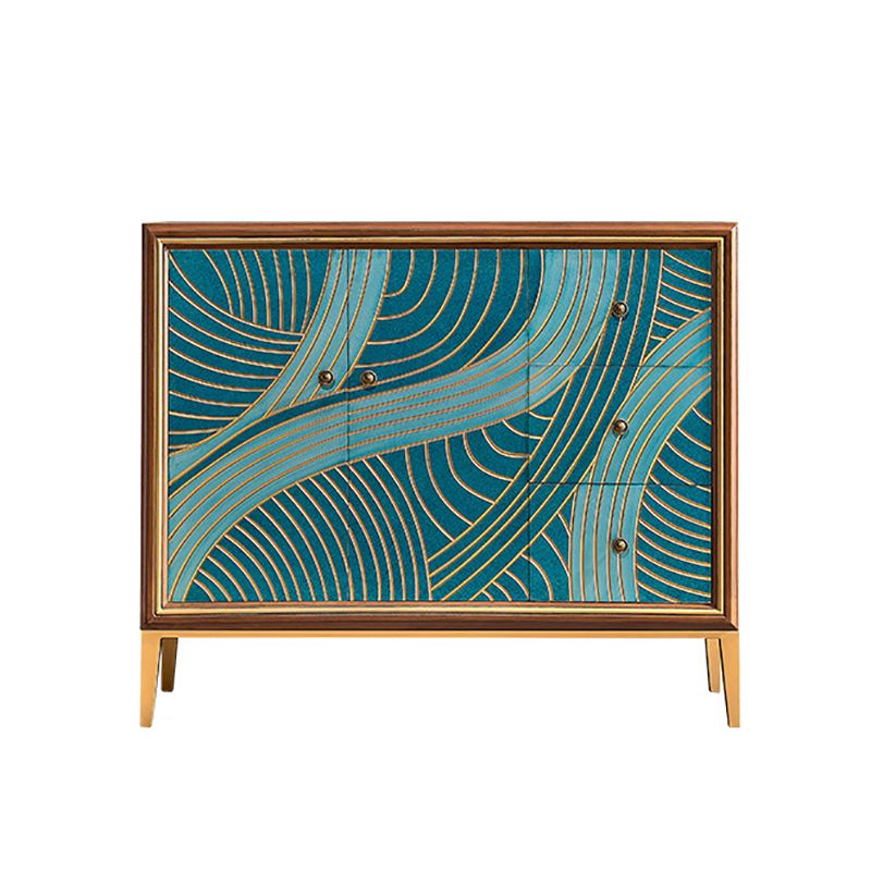 Luxurious Buffet Table Gold Frame Multi Drawer Dining Table for Living Room