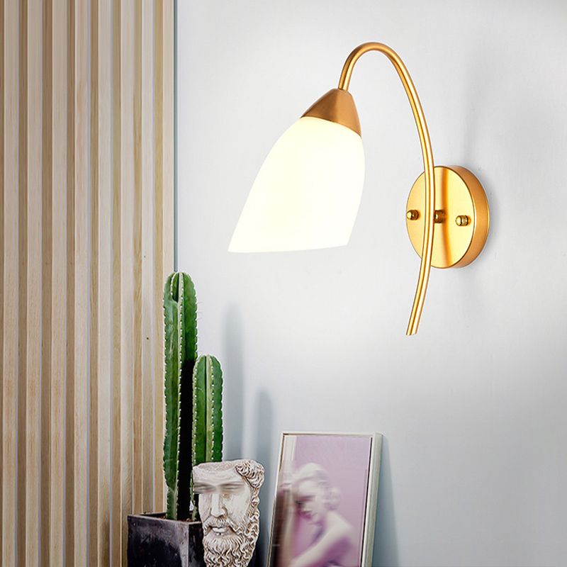 Modern Style Wall Light Glass 1 Light Sconces for Living Room