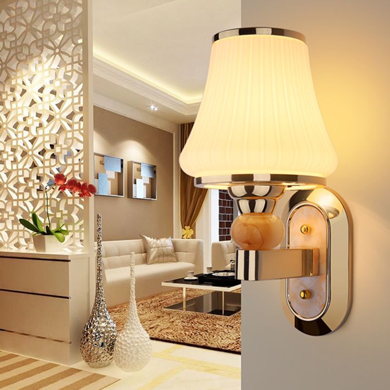 Geometric Shade Glass Wall Sconce Modern Style Multi Lights Wall Mounted Light in Gold