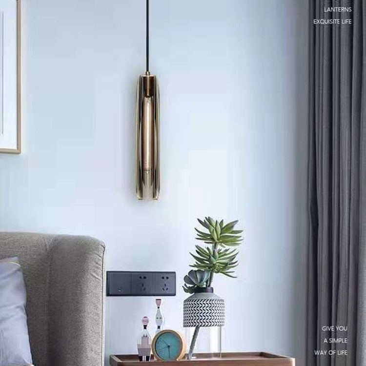 15.3 "Lengte K9 Kristallen Hanglicht Postmoderne stijl Brass Simplicity Lighting Fixture in rookgrijs voor eetkamer