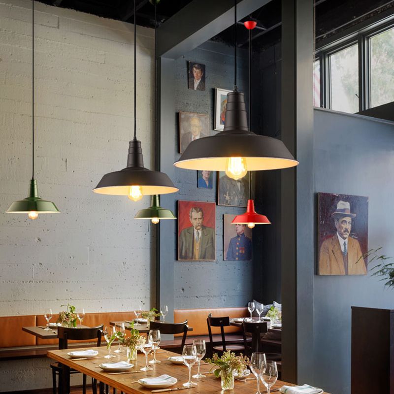 1 Light Barn Ceiling Pendant Industrial Style Metal Hanging Light Fixtures for Restaurant