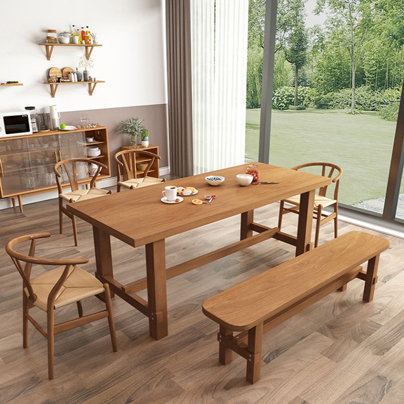 Contemporary Home Armless Chair Pine Wood Dining Side Chair in Natural