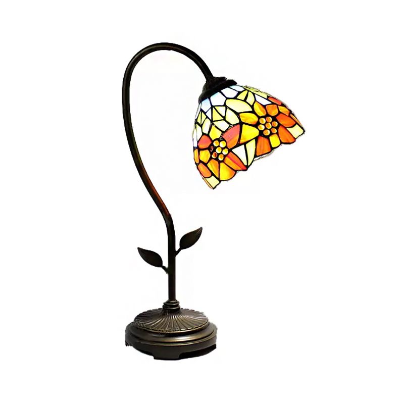 1 Lampada a cupola leggera Lampada Tiffany Blue/Arancione ART INCOPERE ALIMINE DELLA TABELLA DI VETRO CON MODULO DI girasole/Dragonfly