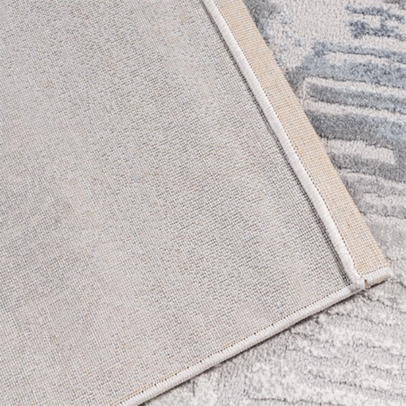 Grey Modern Area Carpet Tie-Dye Pattern Polyester Area Rug Easy Care Washable Rug for Living Room