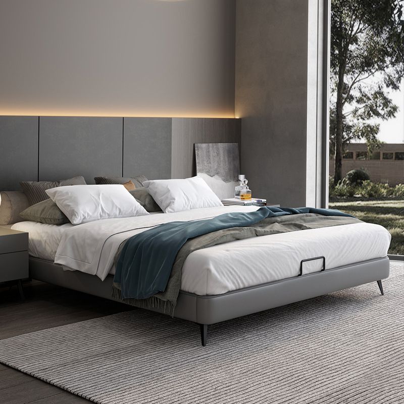 Modern Bed Frame Mattress Included Standard Bed with Custom Gold Legs