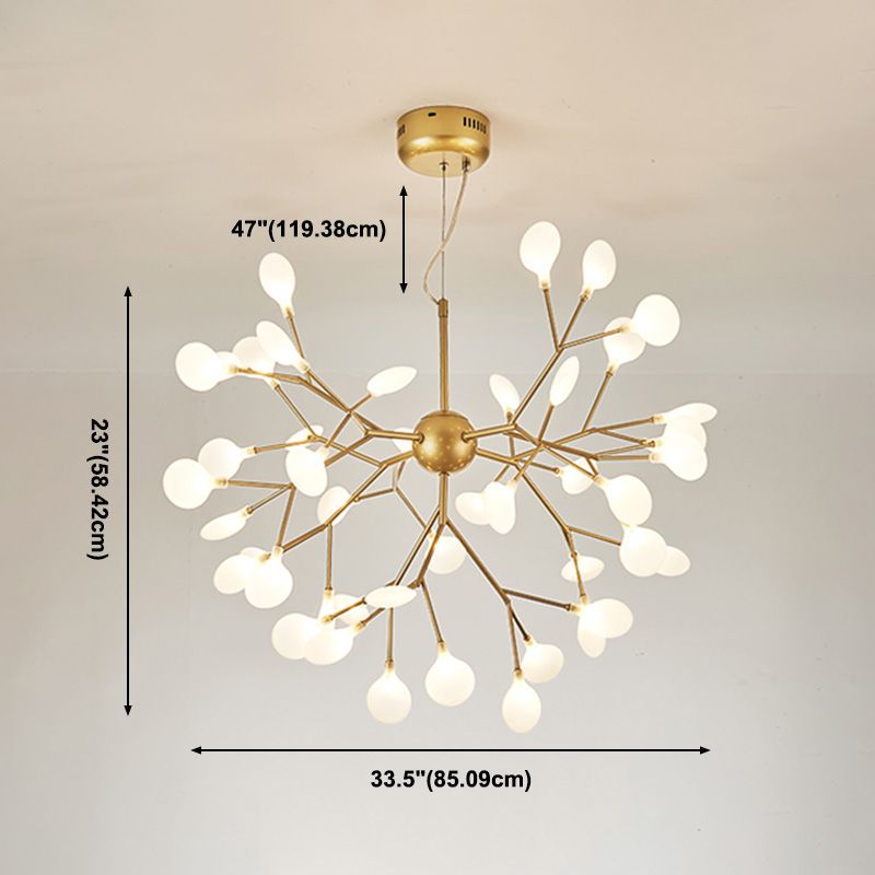 Gold Firefly Chandelier Modernist Metal Multi Lights Ceiling Chandelier for Living Room