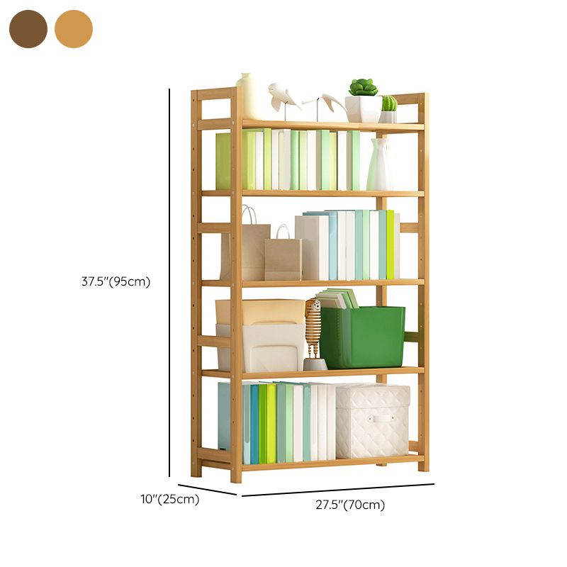 Etagere Contemporary Bookshelf Vertical Open Bamboo Shelf Bookcase for Home
