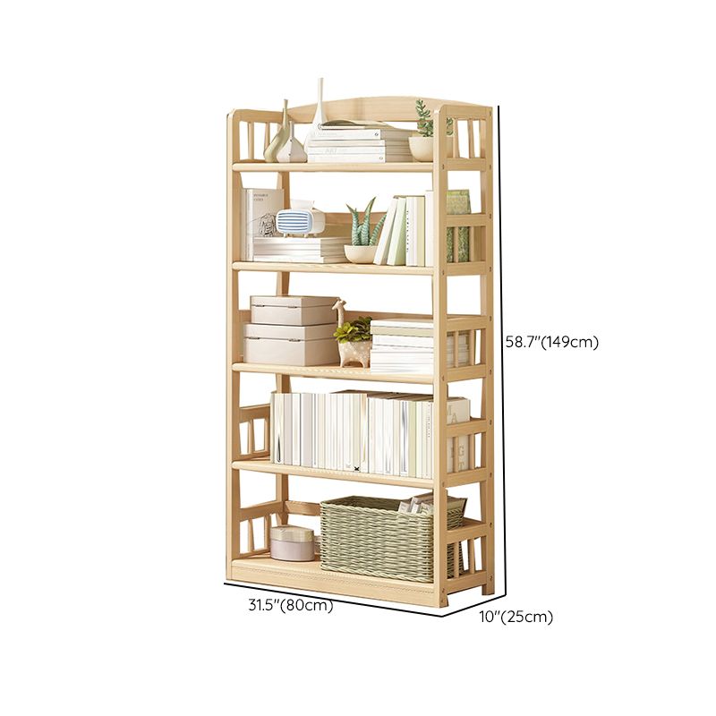 Contemporary Open Shelf Bookcase Wood Bookshelf with Shelves for Living Room