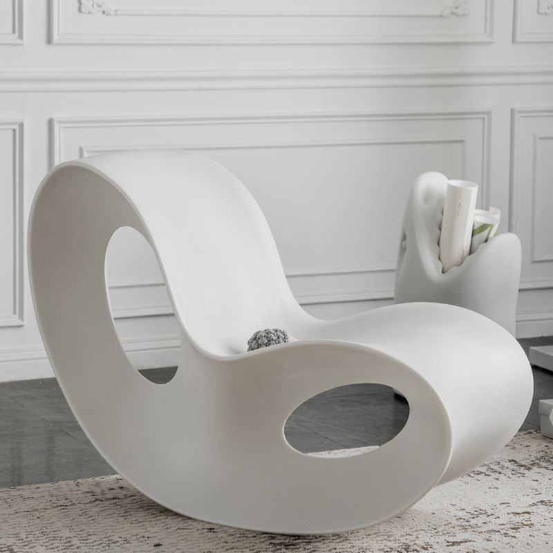 Modern Rocker Chair Plastic Seat Belt Rocking Accent Chair for Living Room