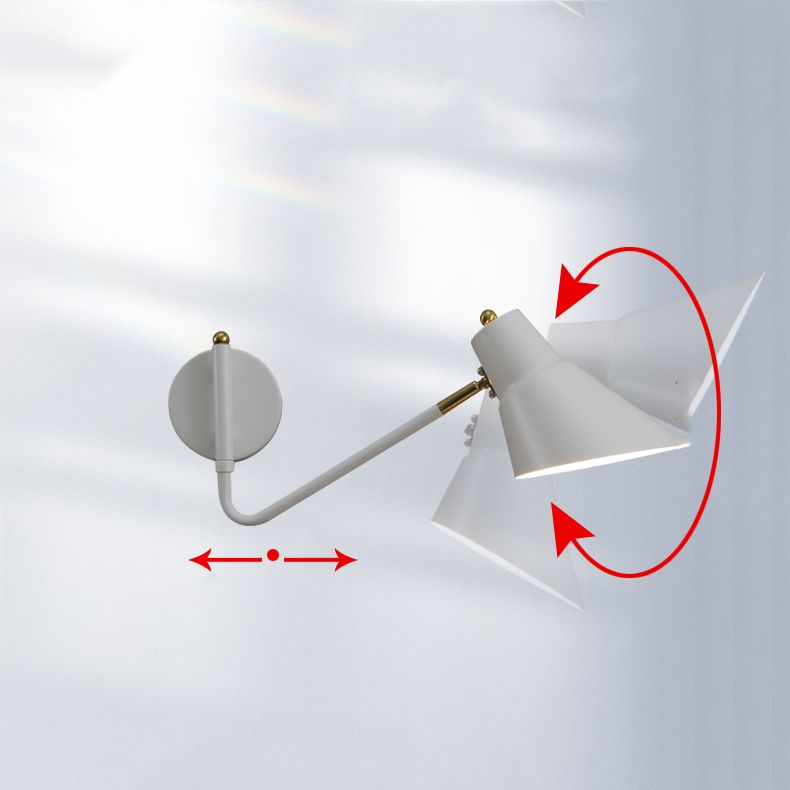Modern Wall Sconce Geometric Shape Wall Light with Metal Shade for Living Room