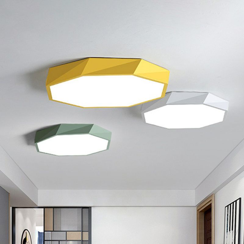 Lámpara de techo empotrada octogonal, accesorio de iluminación de acrílico para dormitorio, montaje empotrado LED