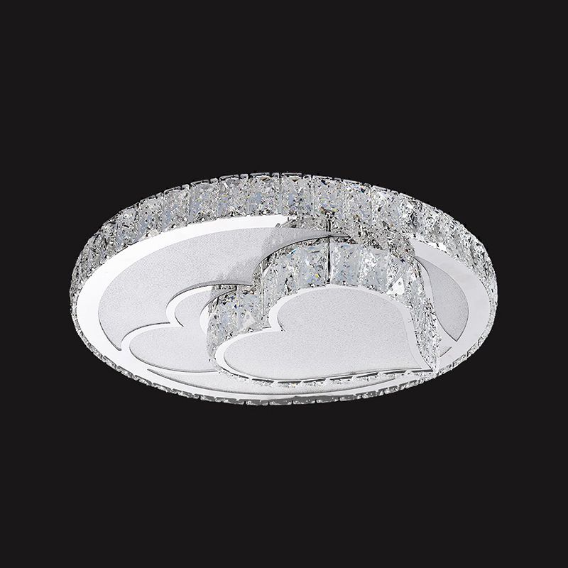 Círculo dormitorio luz de techo cristal LED moderno montaje empotrado lámpara de techo