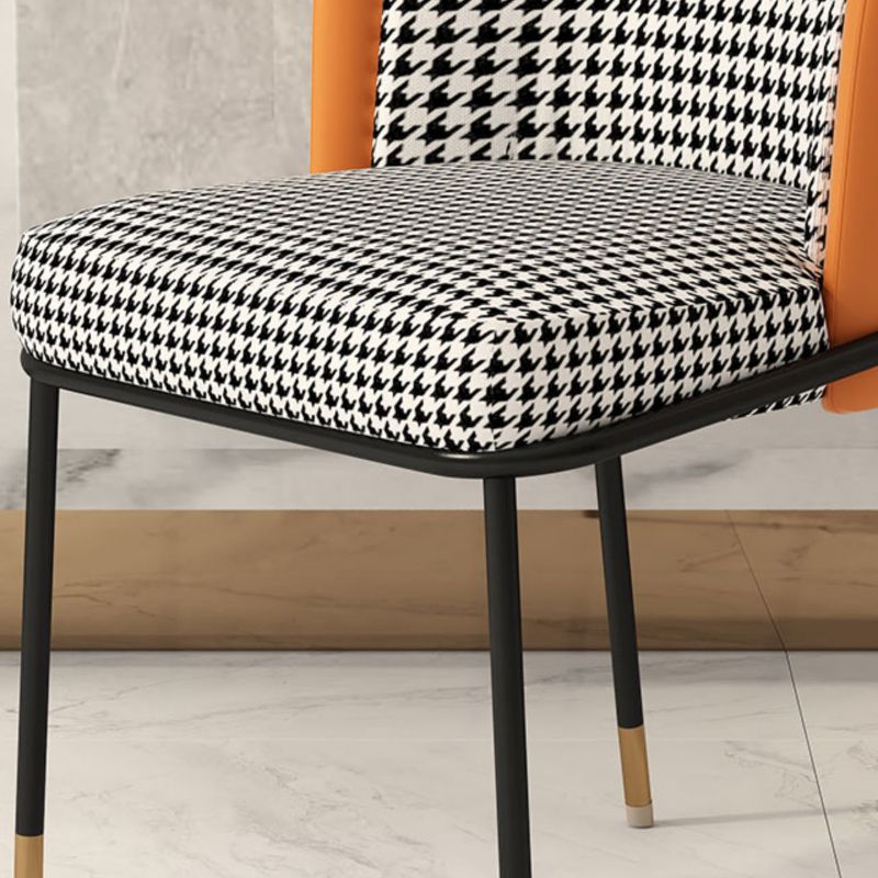 Upholstered Side Chair Modern Style Open Back Armless Chair for Dining Room