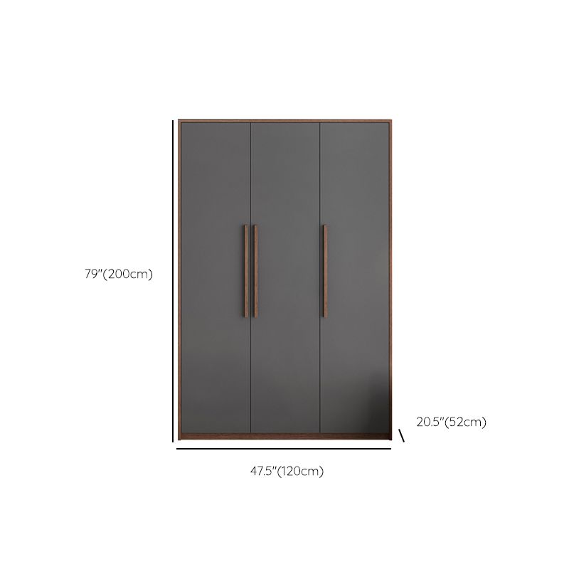 Hinged Wardrobe Cabinet Contemporary Wardrobe Closet with Garment Rod