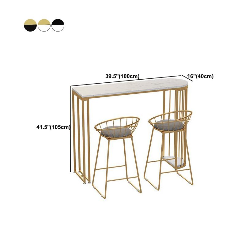 Specialty Pub Table Glam Bar Height Stone Table Bar Table for Indoor