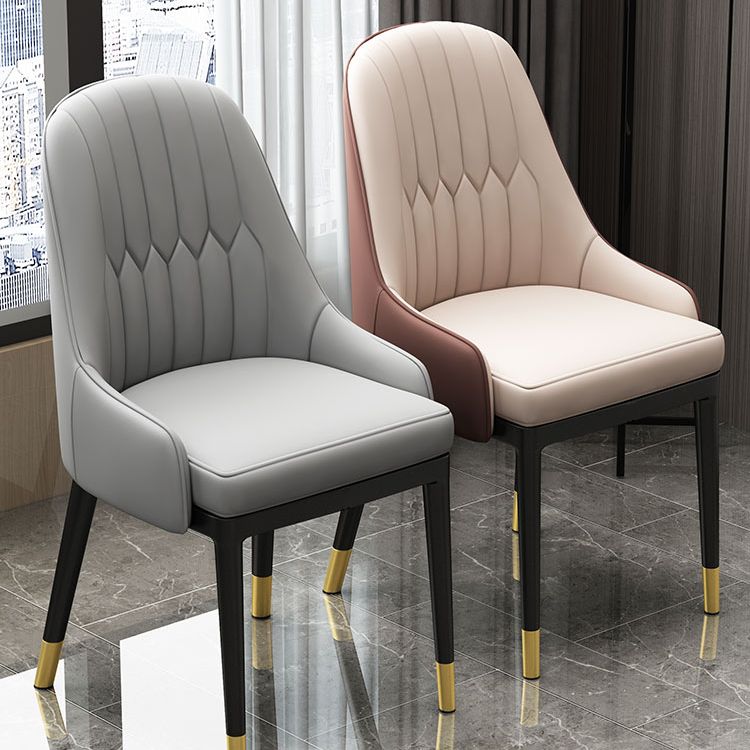 Scandinavian Style Metal Dining Chairs Dining Room Armless Parsons Chair