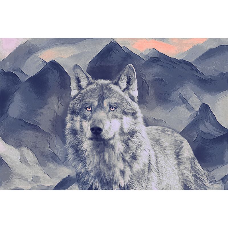 Contemporary Style Animal Illustration Wall Murals for Living Room, Water Resistant