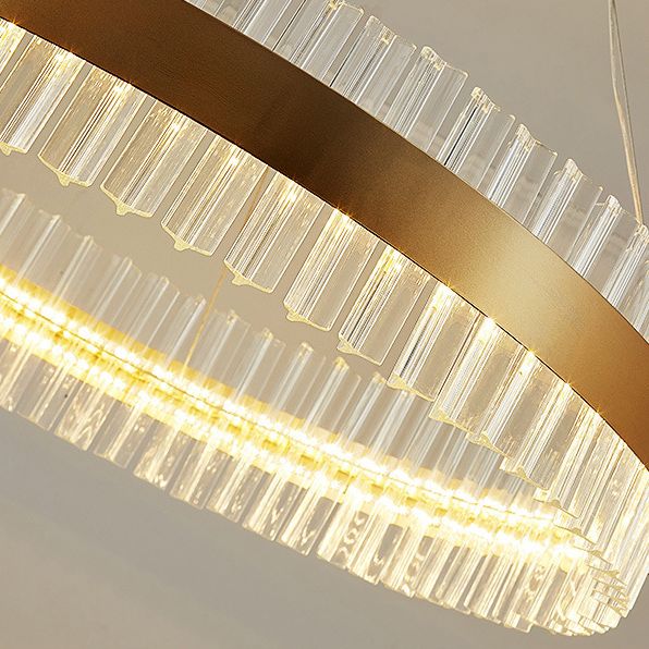 Lámpara de vidrio de cristal redondo de lámpara de oro de estilo sencillo lámparas colgantes para sala de estar