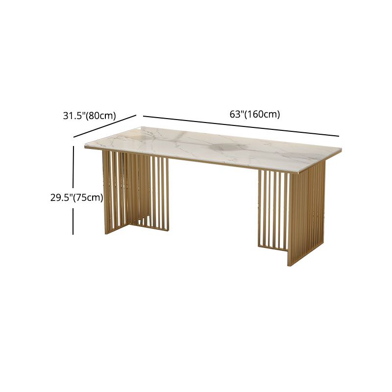 Luxury Dining Set 1/2/5 Pieces Sintered Stone Dining Table with Leather Chairs