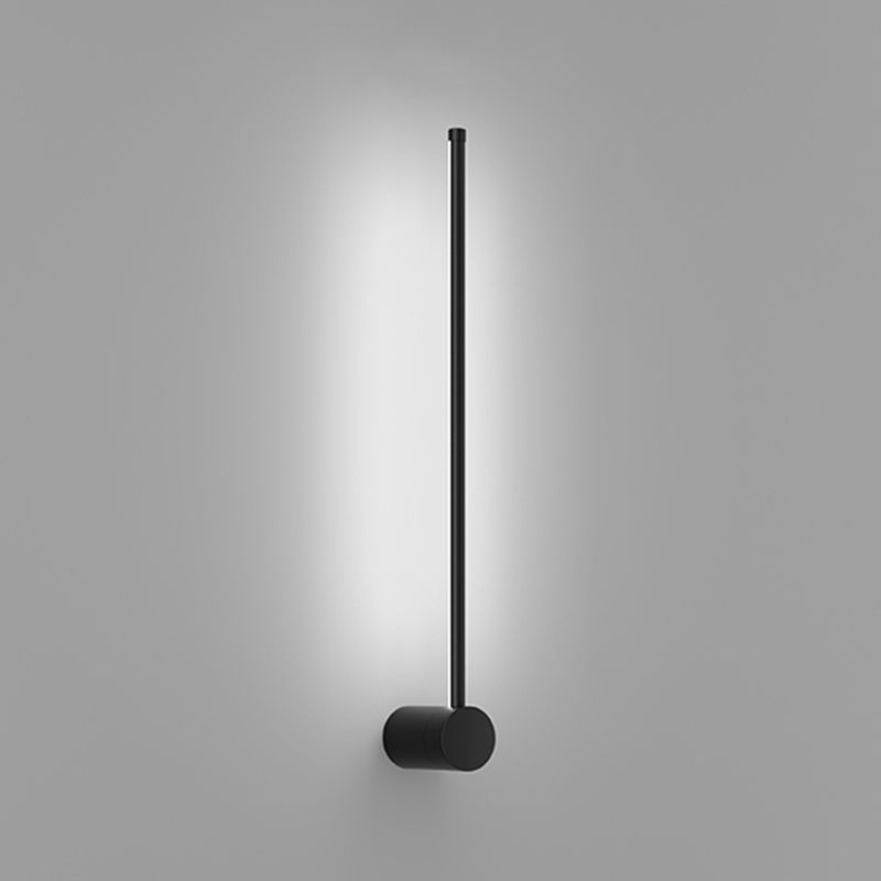 Modern Metal Wall Sconce Linear Shape Wall Lamp with Silicone Shade in Black