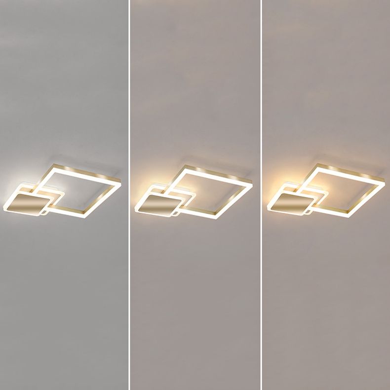 Gold Simplicity Lighting Fixture LED Flush Mounted Ceiling Lights with Acrylic Shade
