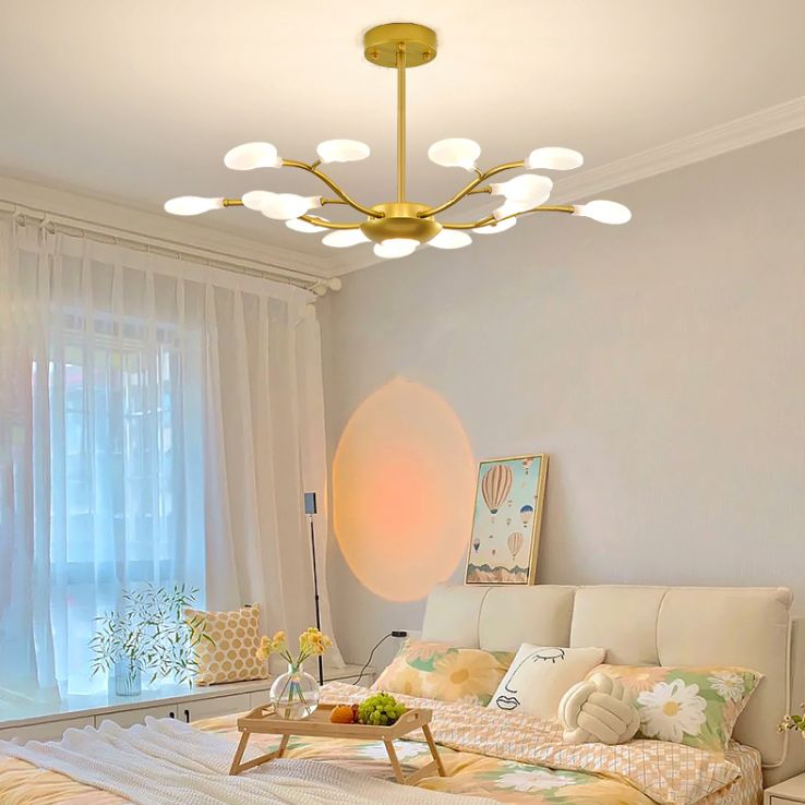 Wrought Iron Firefly Pendant Light in Modern Luxury Style Acrylic Sputnik Ceiling Light for Living Room