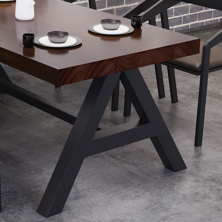 Industrial Kitchen Rectangle Dinner Table Solid Wood Dining Table
