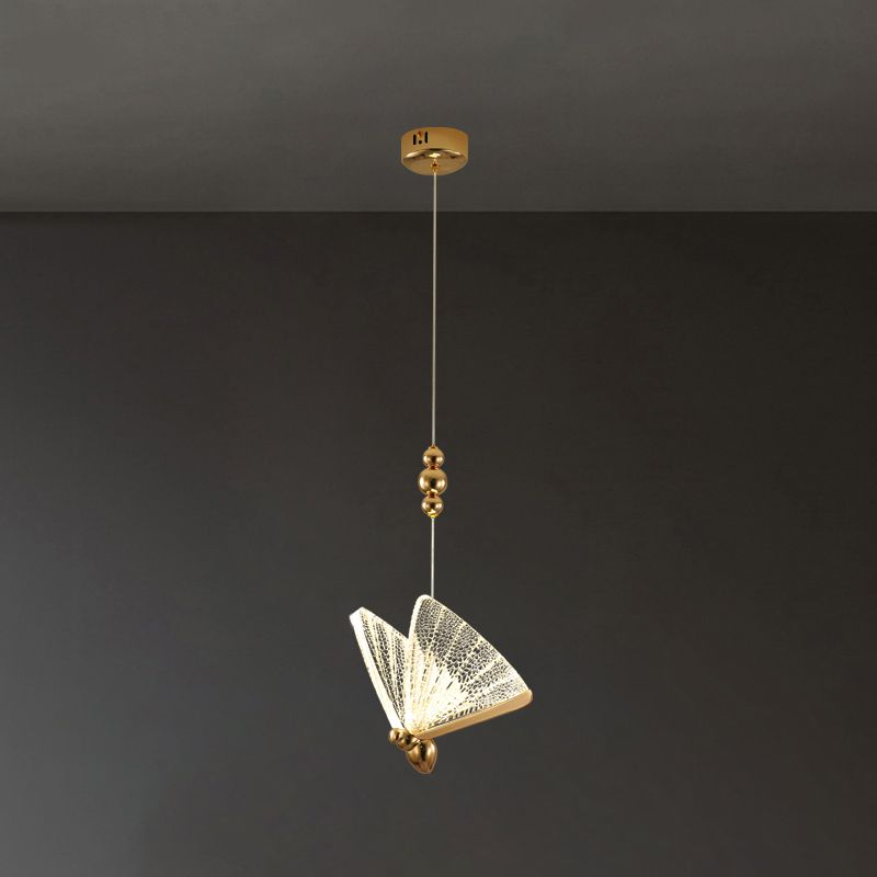 EinfachheitslED hängende hängende helle goldene Schmetterlingslampen -Lampe mit Acrylschatten