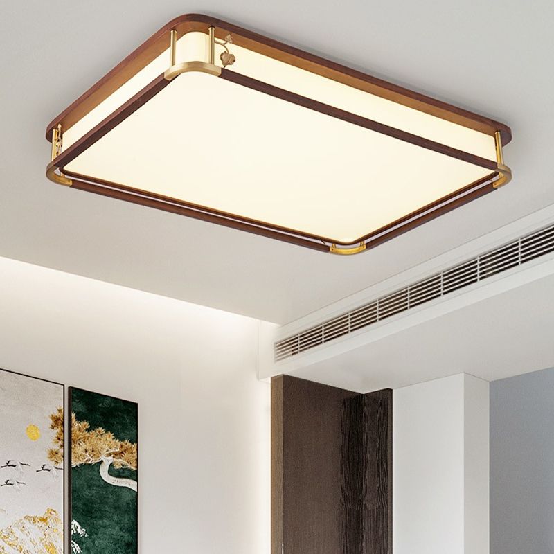 Modern Ceiling Light Wooden Flush Mount Light Fixture for Bedroom