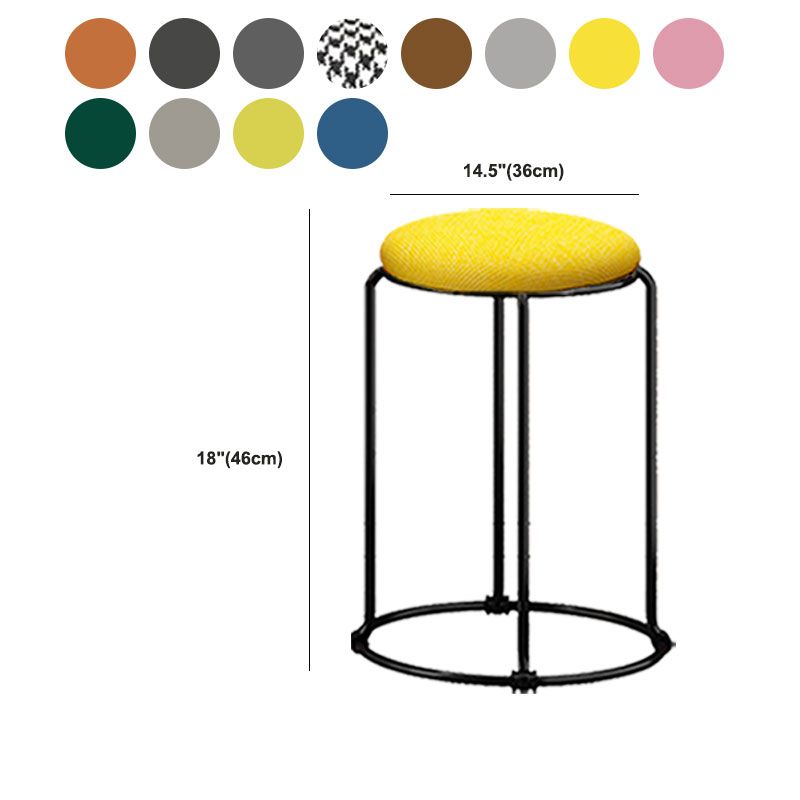 Modern Ottoman Velvet Upholstered Tear Resistant Round Ottoman with Chair Legs