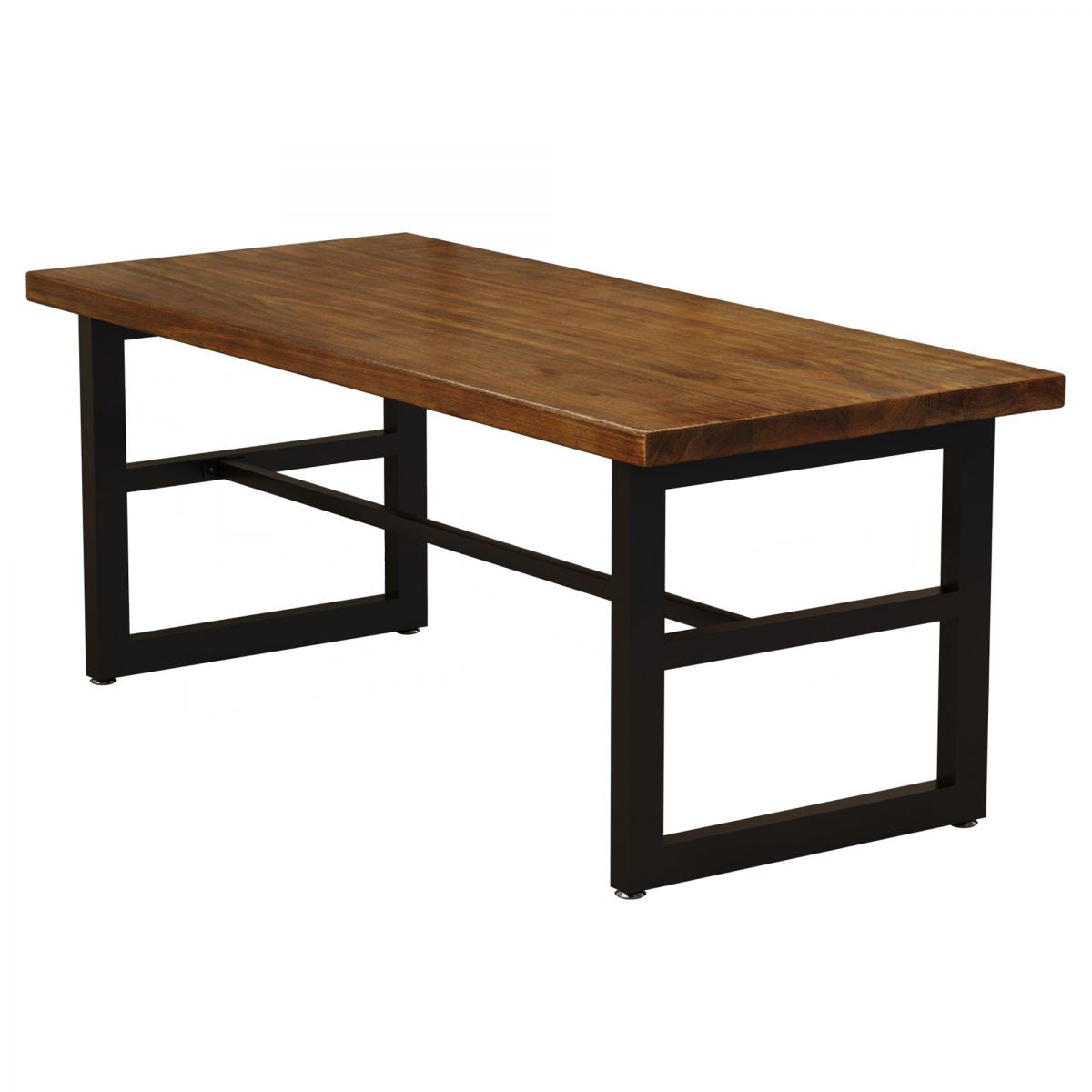 Mesa de comedor de madera sólida industrial mesa de comedor de base de caballete para el hogar