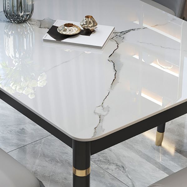 Mesa de comedor rectangular moderno de madera maciza Mesa de piedra sinterizada para comedor y cocina