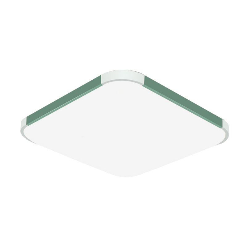 Geometric Flush Mount Lamp Macaron Acrylic Pink/Yellow/Blue LED Flush Mount Lamp, 12"/15"/17" Wide in White/Warm