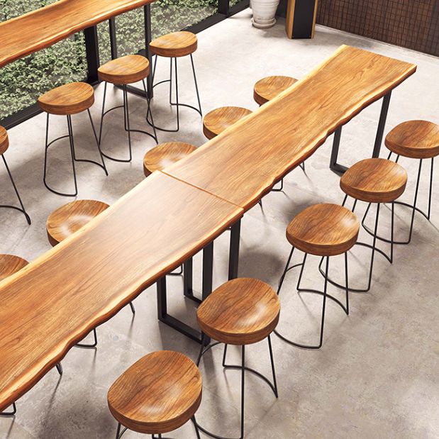 Modern Wood Counter Height Set 1/2/5 Pieces Indoor Natural Counter Set